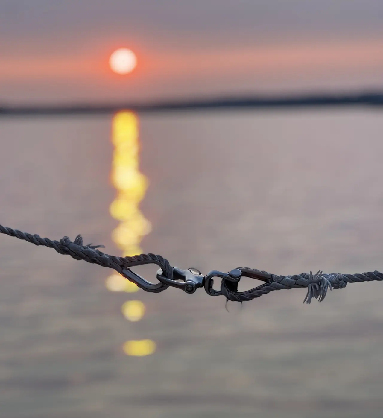 Sunset over the water on the coast