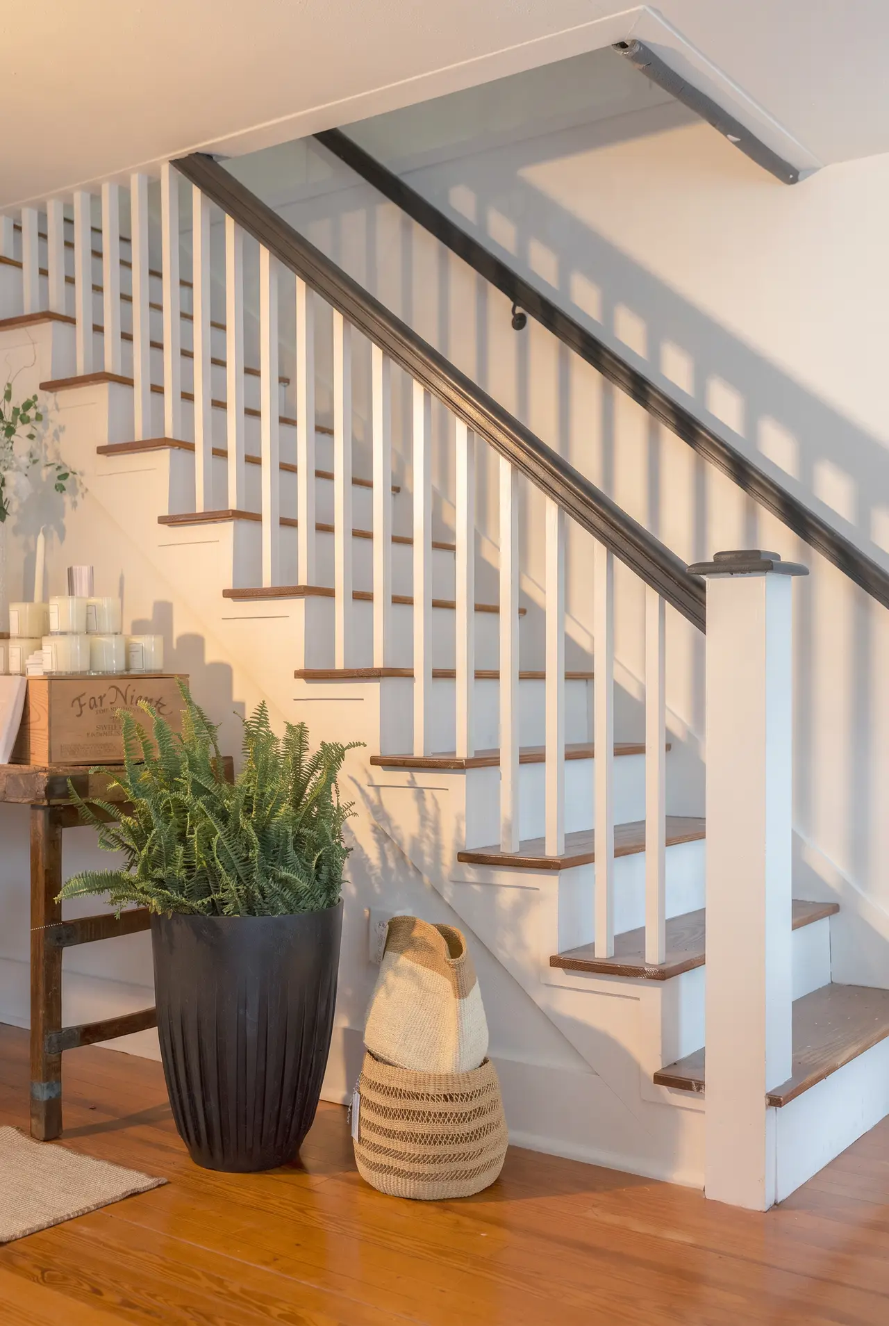 The staircase and shelves in the Rehoboth Beach shop